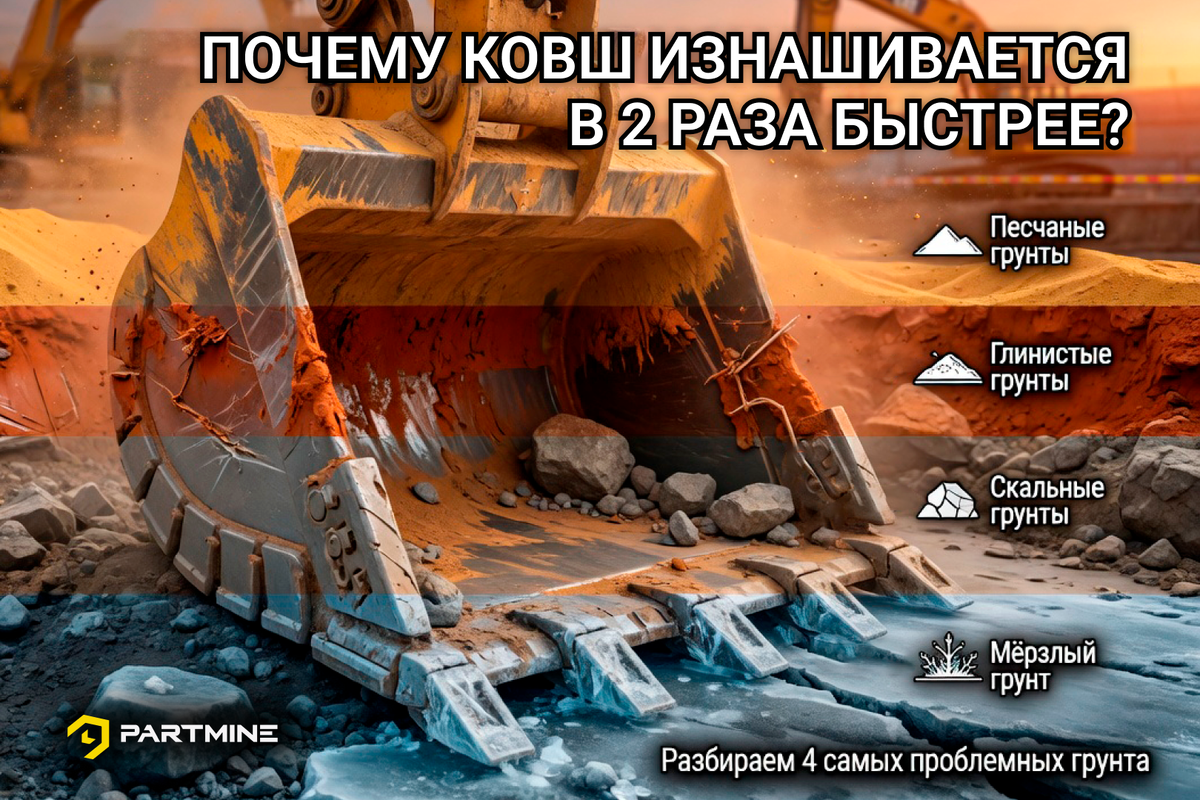 Почему ковш экскаватора изнашивается в 2 раза быстрее, чем должен.